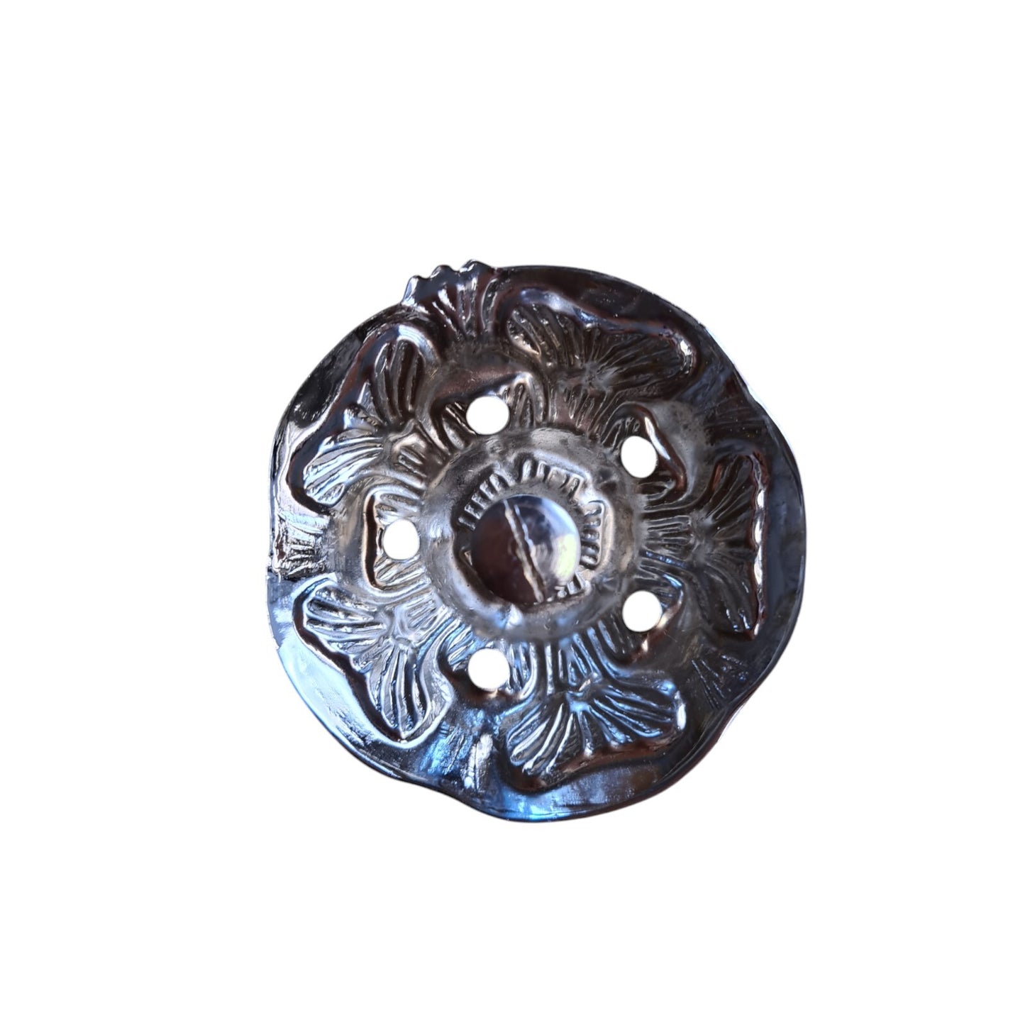 British Police Metal Rose Top For Custodian Helmets Collector Restorer Interest
