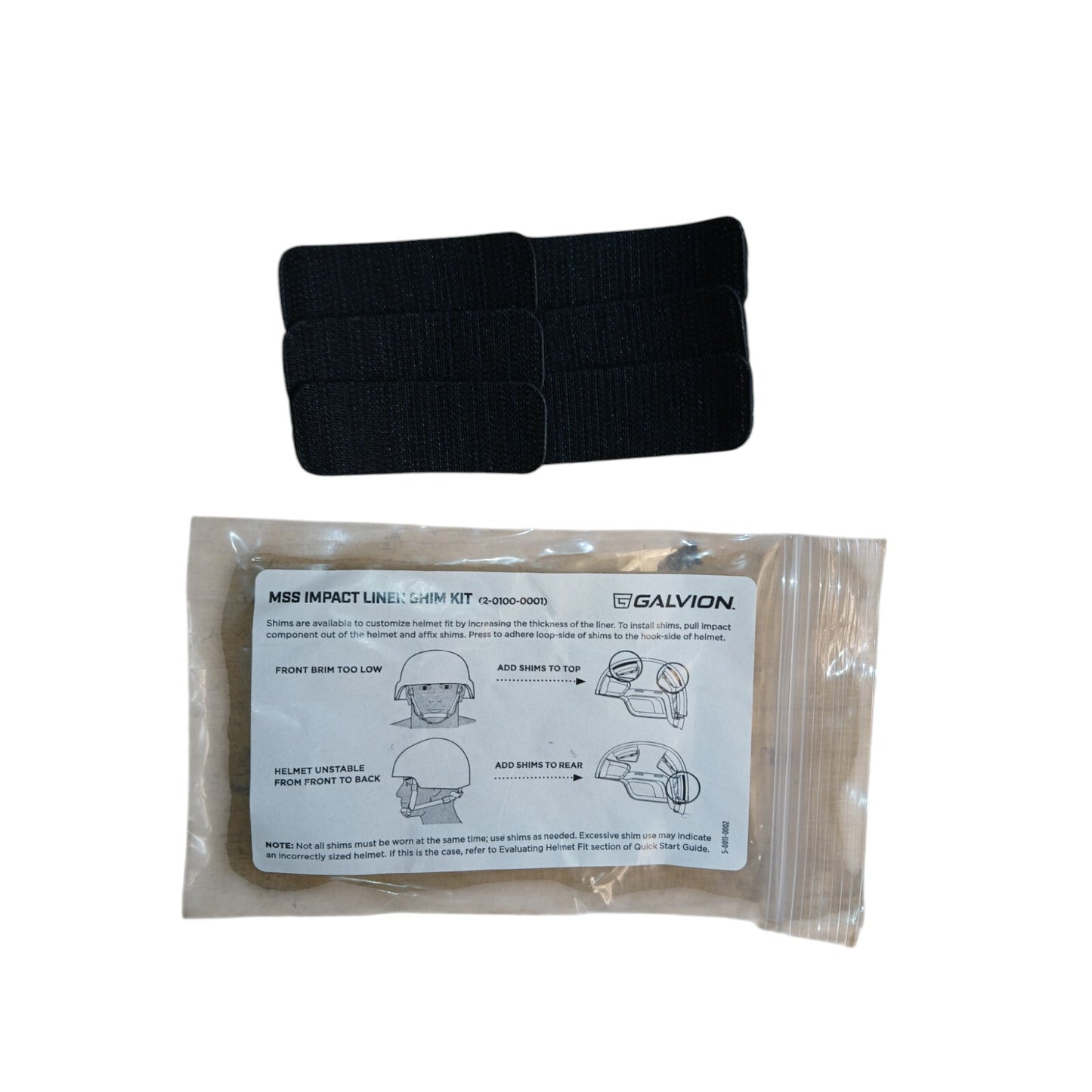 Batlskin Helmet Rail Adapter Kit Viper Cushion Impact MSS Shim Liner Galvion