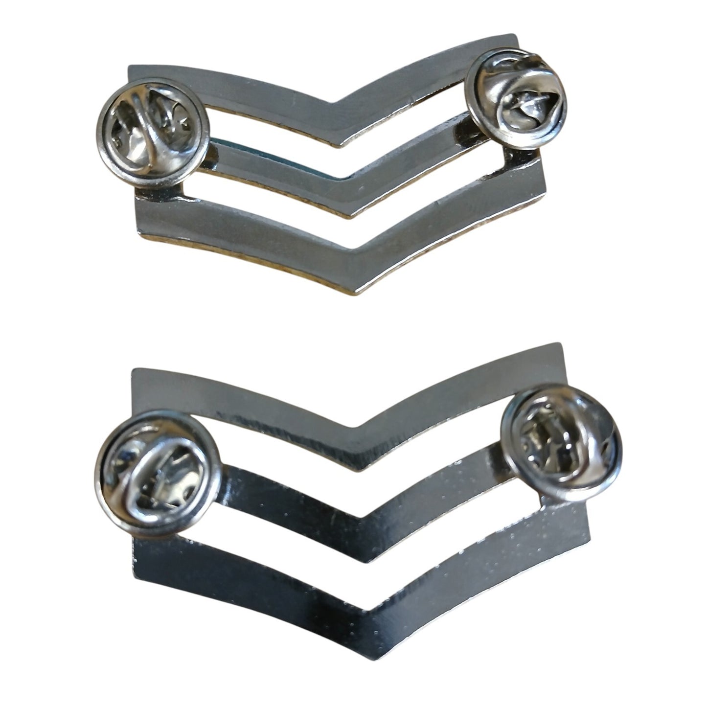 Police Sergeant Stripes Badge Metal Chevrons Pair Rank Officer Insignia SGT Cop