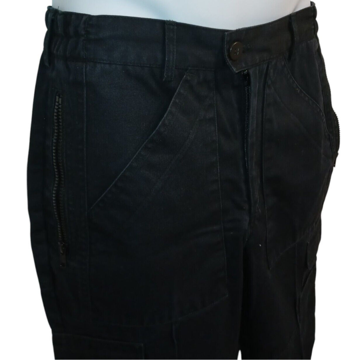 Combat Cargo Work Trousers Mens Black Ex Police Airsoft Paintball SecurityGrade1