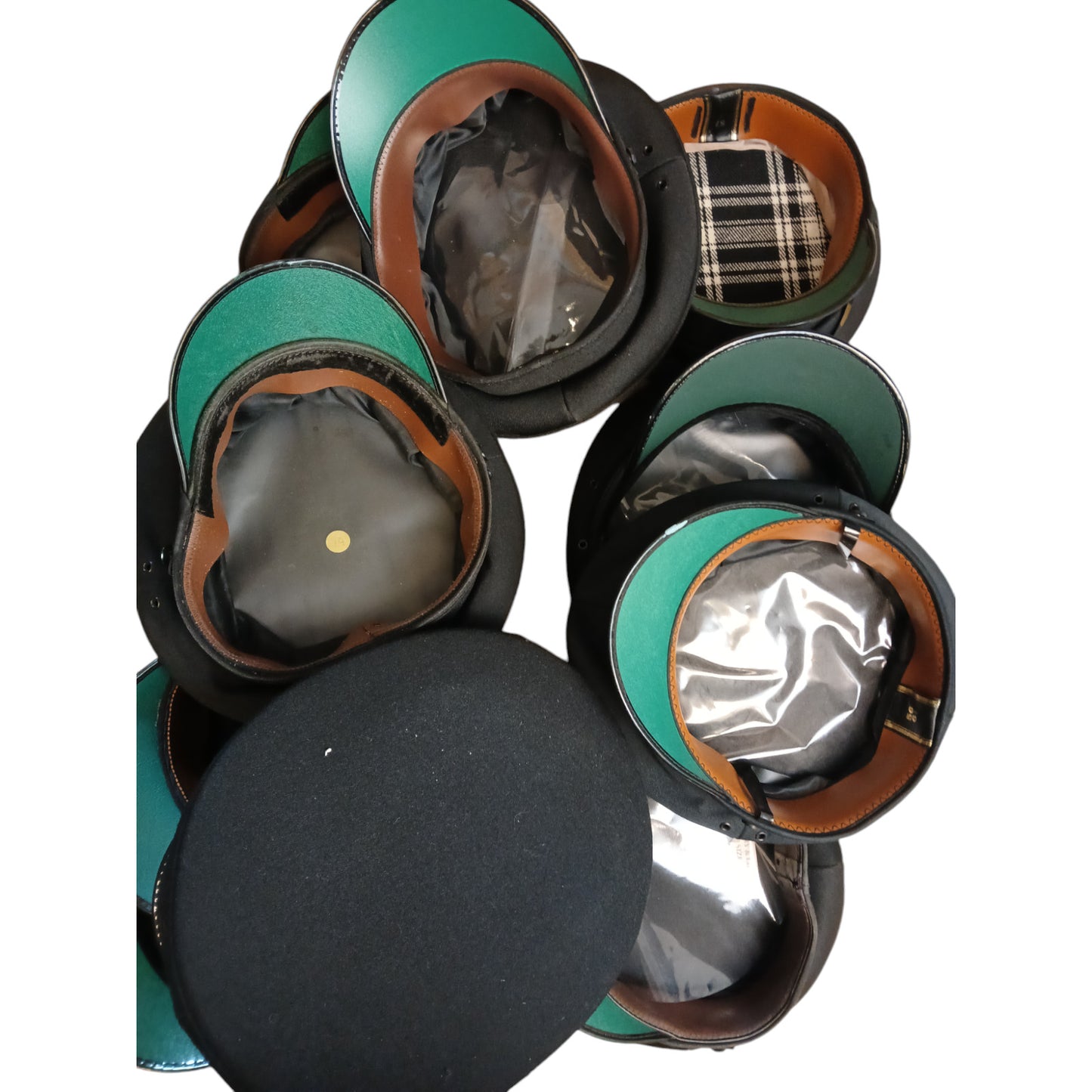 Police Peaked Caps x 10 Bundle Black Ex Police Used Grade B Restoration Upcycle