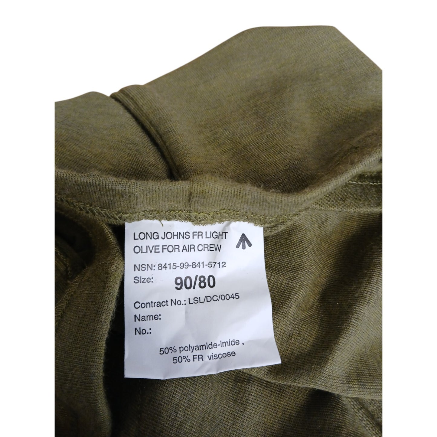 FR Aircrew Long Johns Olive Green British Army RAF Thermal Base Layer Grade A