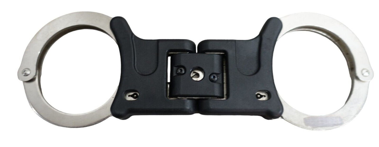 Hiatts Handcuffs Speedcuffs Hinged Folding Handcuffs with 1 Key Ex Police Cuffs