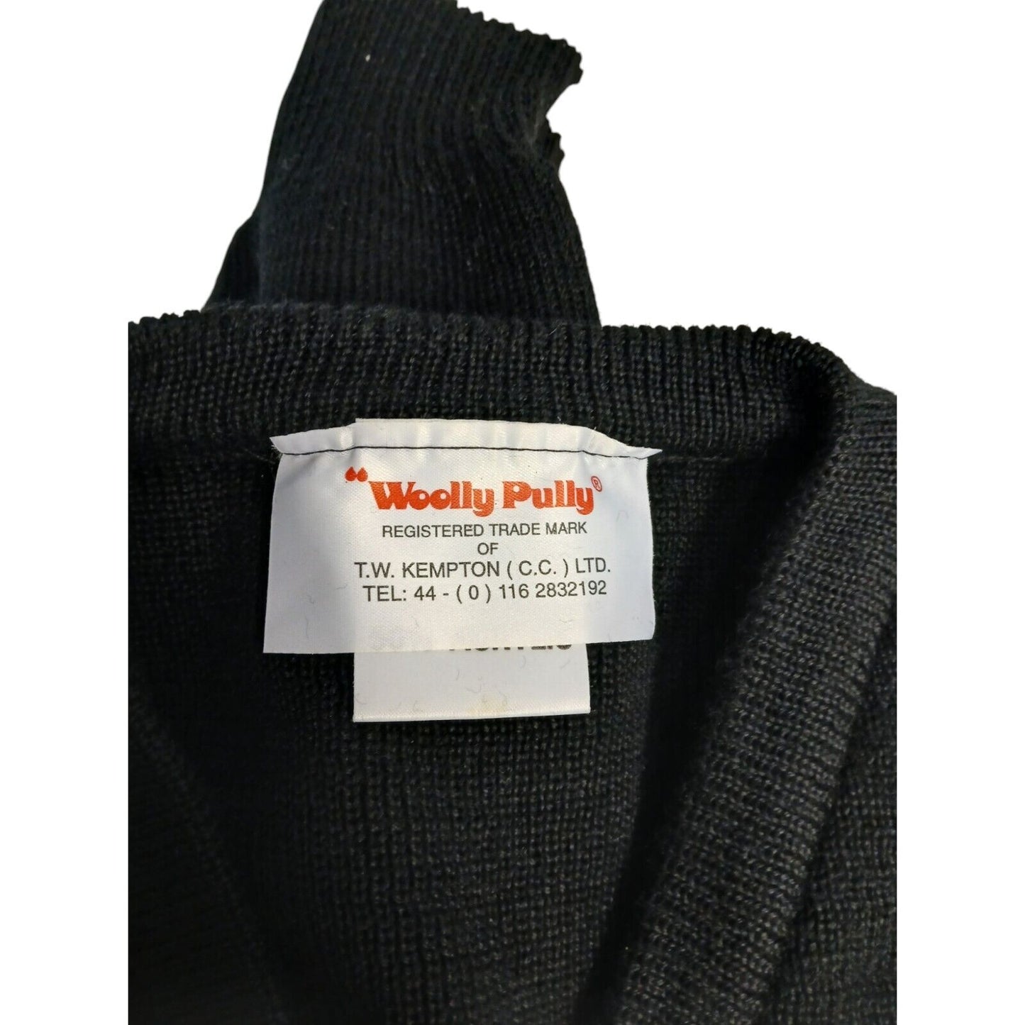 Woolly Pully Jumper Black V Neck 50% Wool Security Warm Hiking Farmer Ex Police