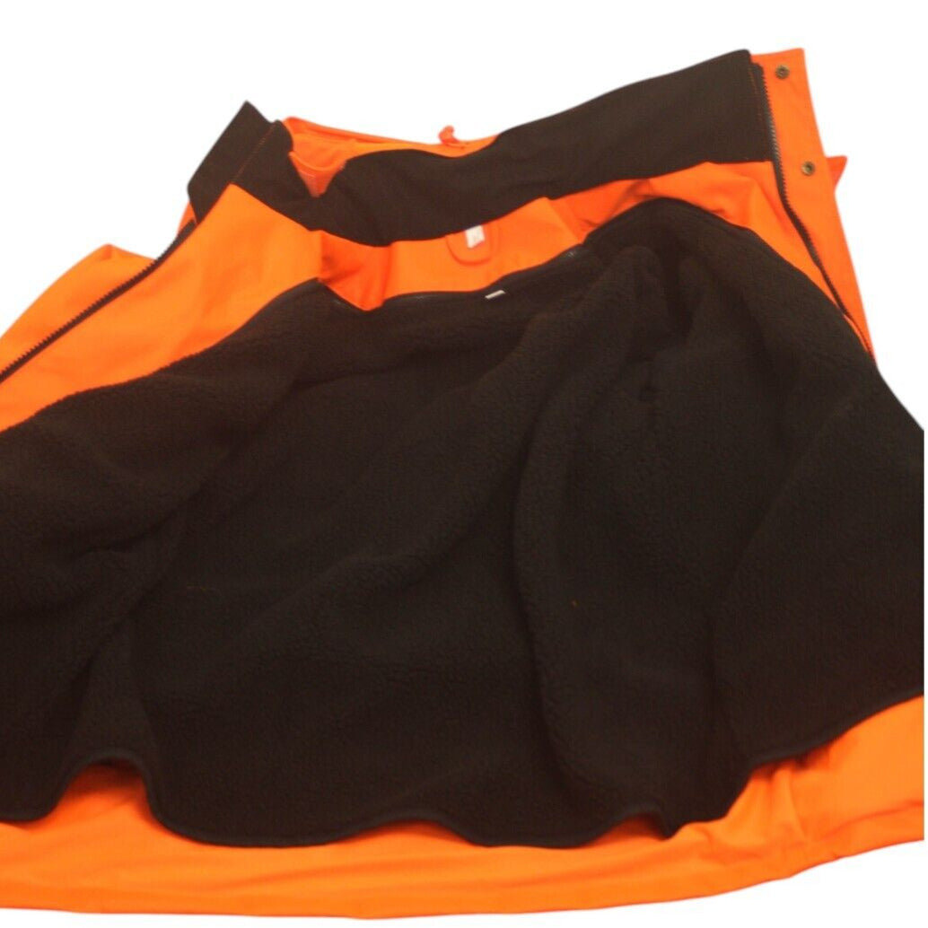 Bison Extreme Jacket 3/4 Hi Viz Vis Coat Sherpa Strata Tek Orange Waterproof