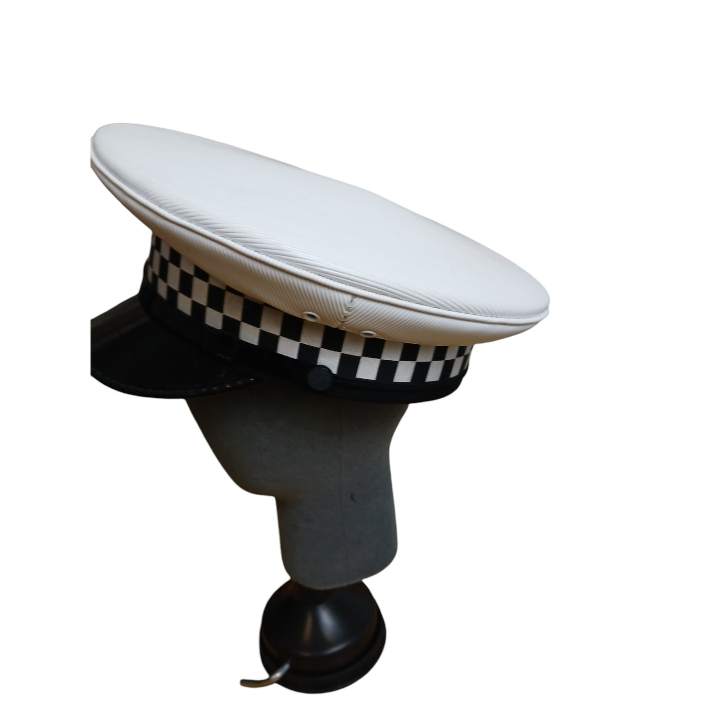 Traffic Officer Peak Cap Hat Black & White Ex Police Issue Collector B Grade
