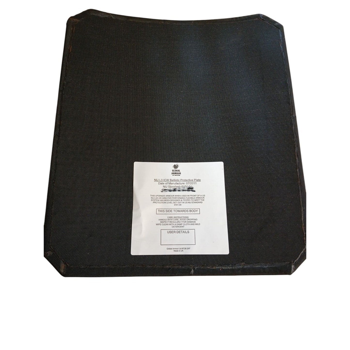 Global Armour Ballistic Plates Cover Vest Insert Tactical Multi Hit Level III L3