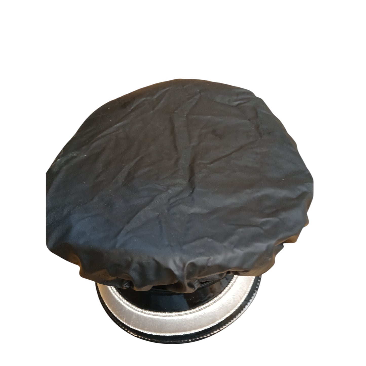 Peaked Cap Hat Cover PVC Black Ex Police Rain Protection Security Waterproof