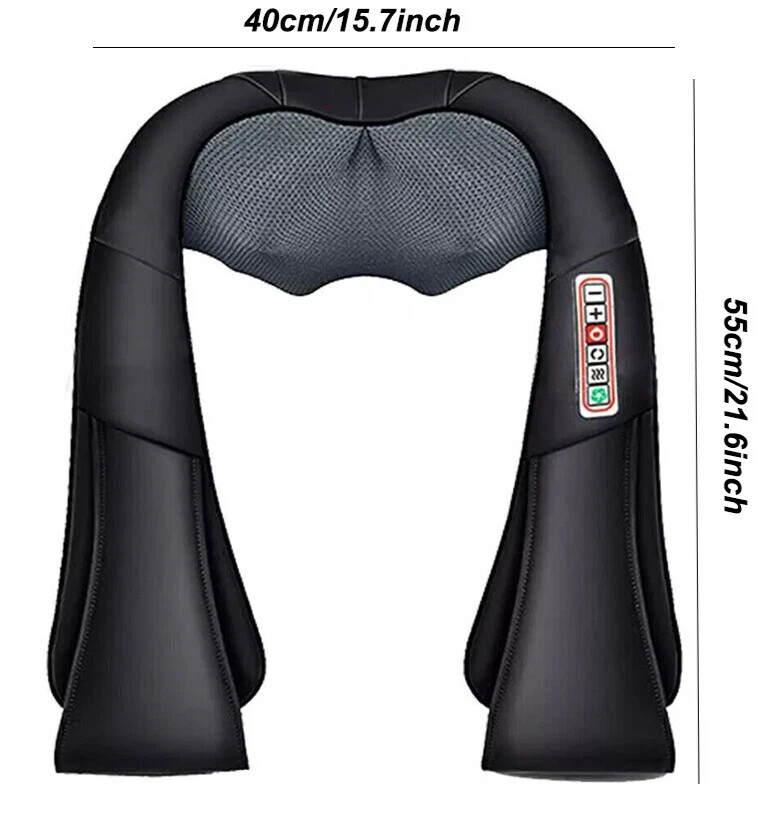 Electric Shiatsu Back Massager Neck Shoulder Heat Kneading Body Car Home Heated