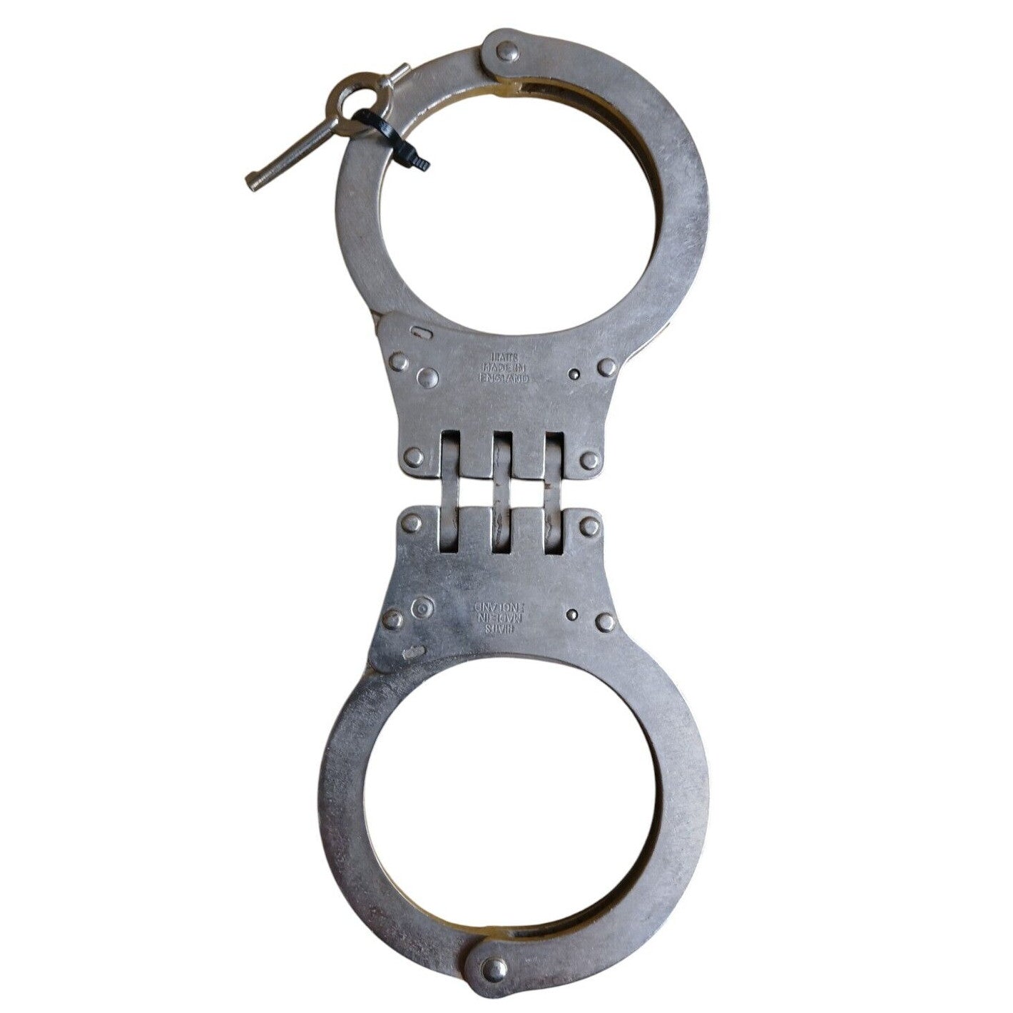 Hiatts Folding Handcuffs Cuffs Genuine Ex Police Security With Key Speedcuffs