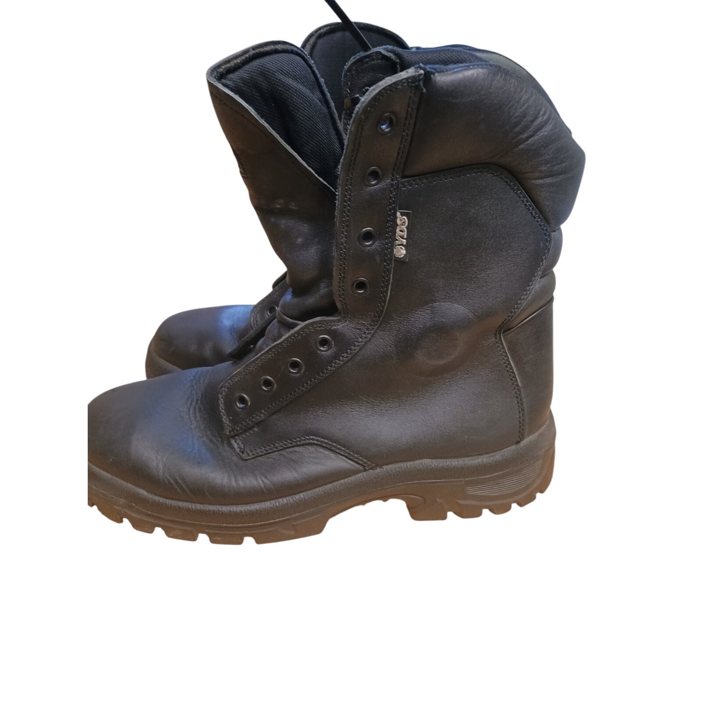 YDS Patrol Boots High Leg Steel Toe Black Leather Security Police Airsoft 9