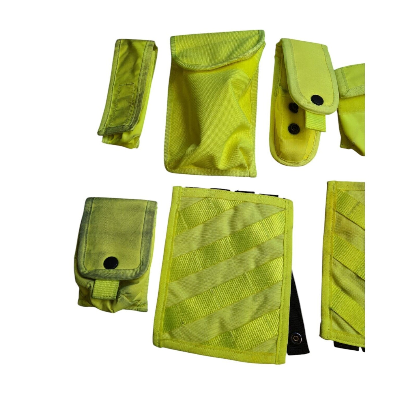 Molle Pouches Bundle x7 Hi Vis Hi Viz Yellow Police Security Airsoft Equipment