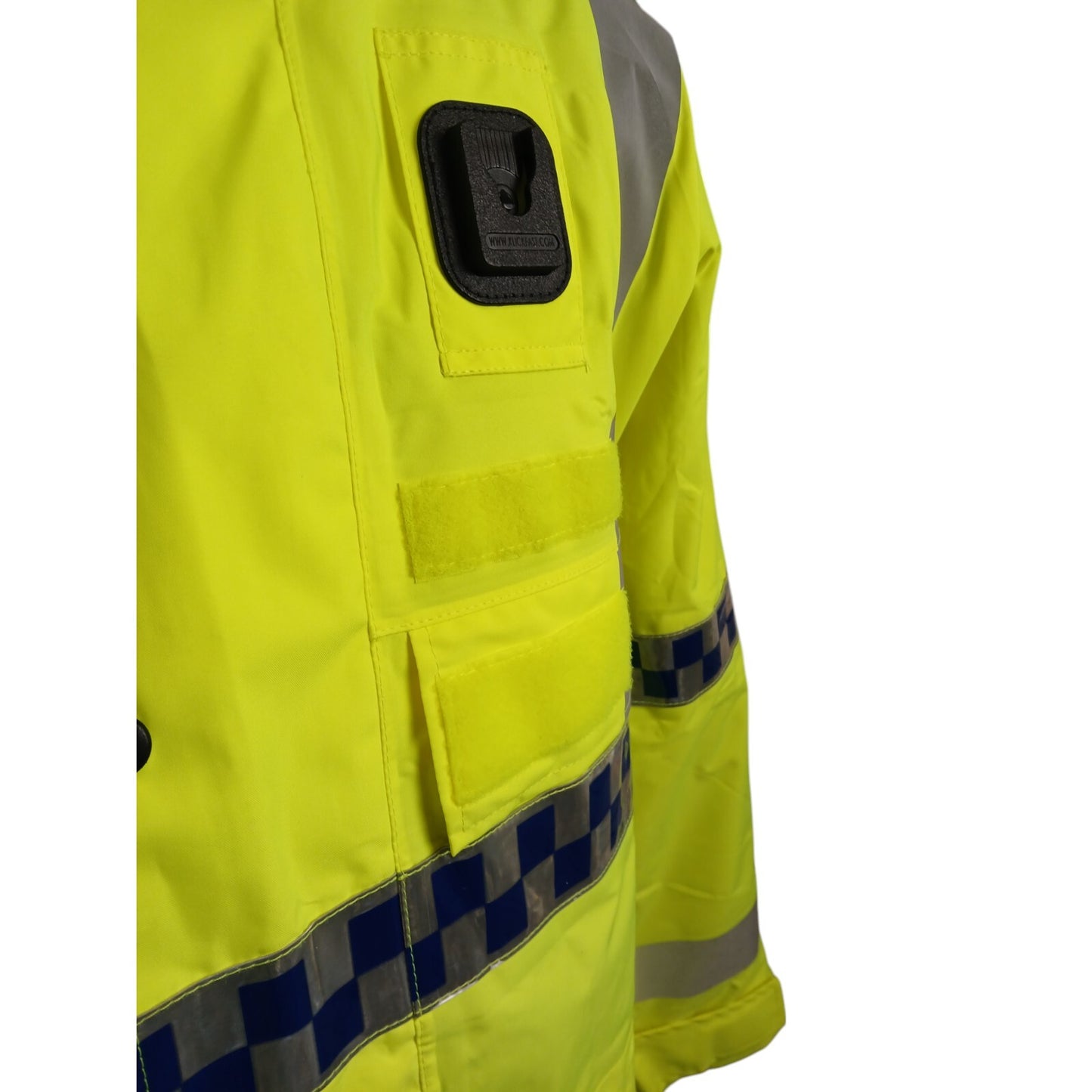 Hi Viz Jacket 3/4 Length Yaffy Waterproof Hi Vis Security Police Klickfast