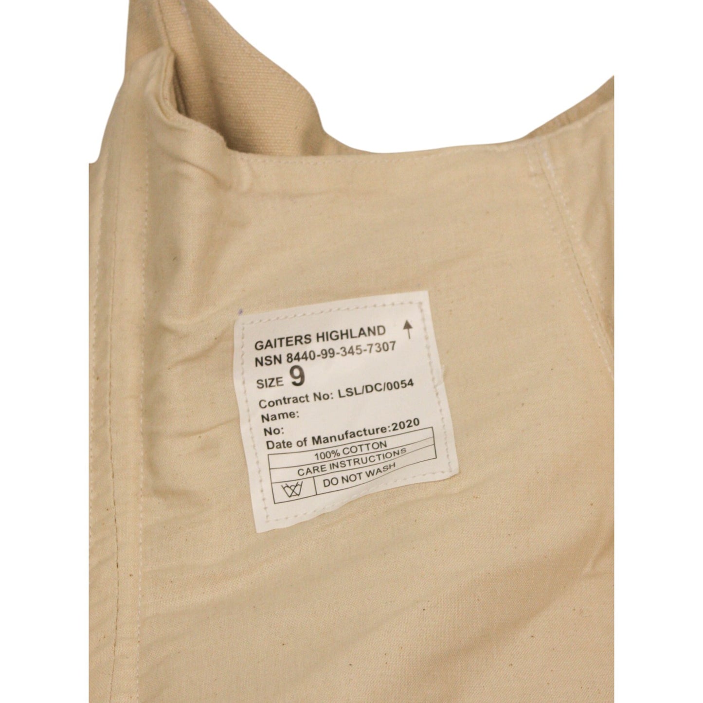Highland Gaiters White Canvas British Army Size 9 Nato 8440-99-345-7307