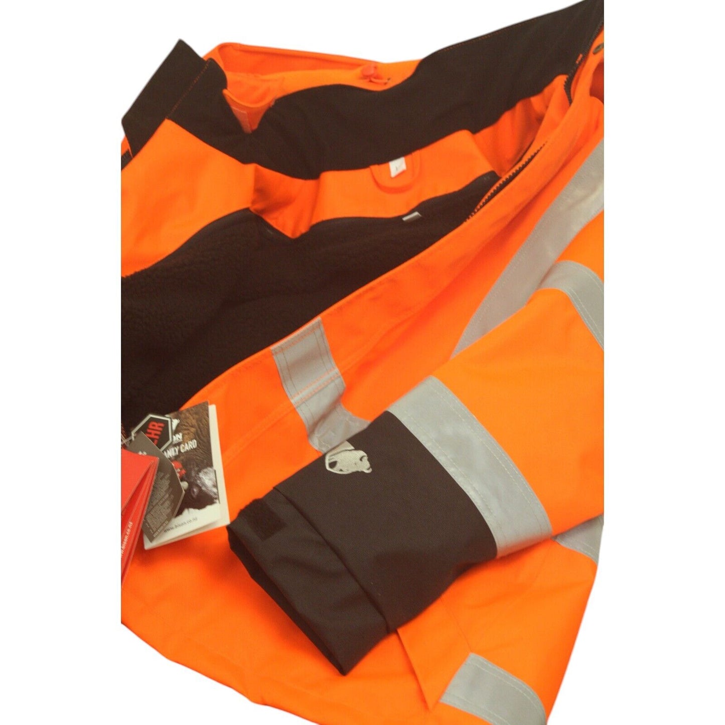 Bison Extreme Jacket 3/4 Hi Viz Vis Coat Sherpa Strata Tek Orange Waterproof