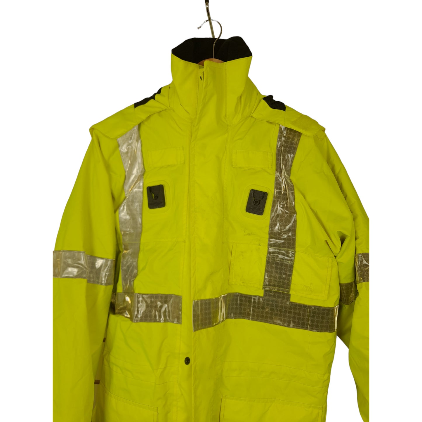 Ex Police Hi Vis 3/4 Length Lined Waterproof Jacket Ilasco Security Emergency