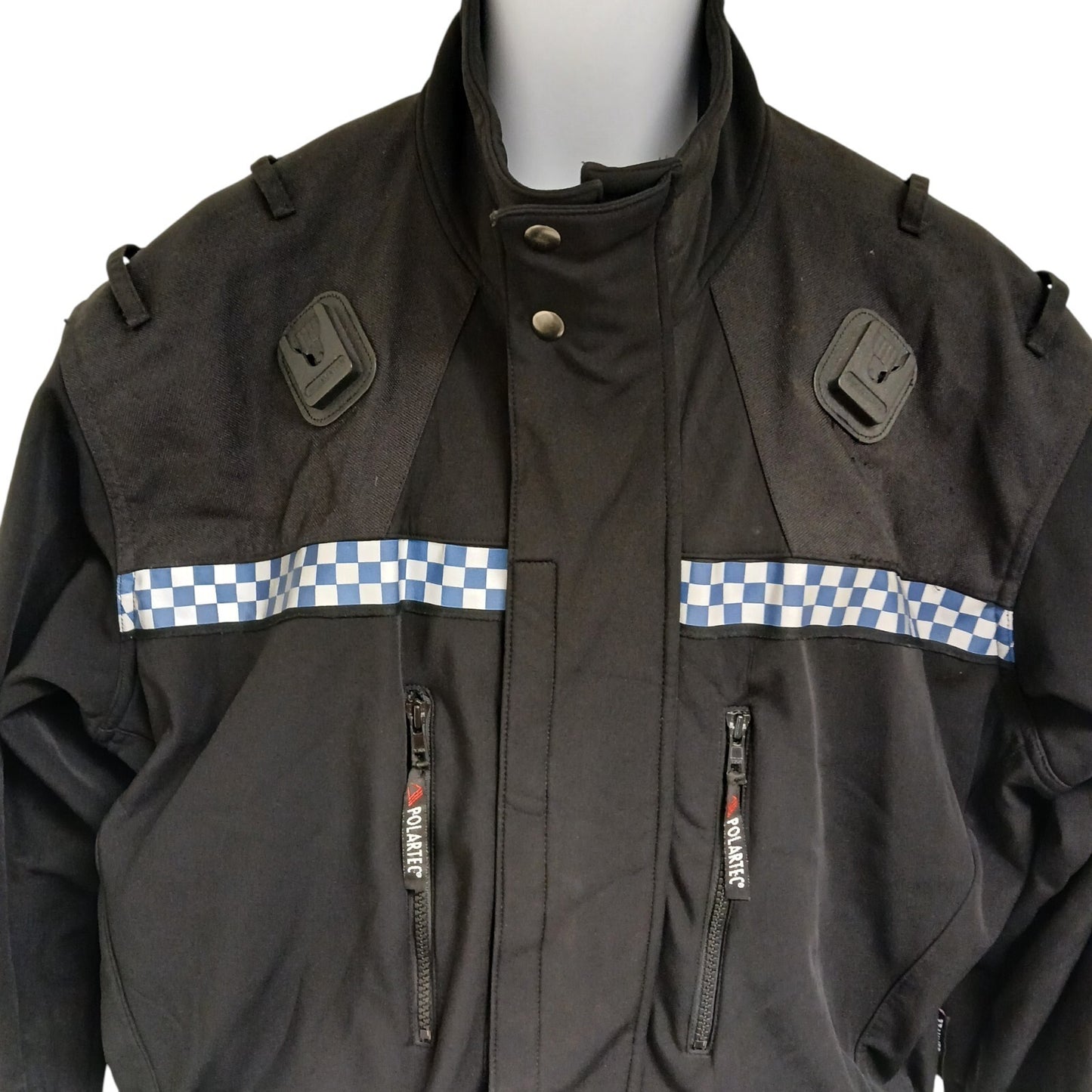 Polartec Windproof Soft Shell Thin Fleece Lined Klickfast Police Black Checked