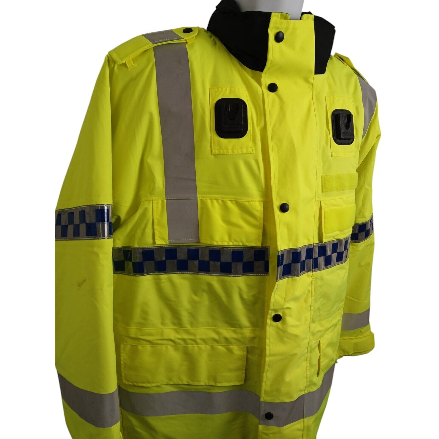 Hi Viz Jacket 3/4 Length Yaffy Waterproof Hi Vis Security Police Klickfast
