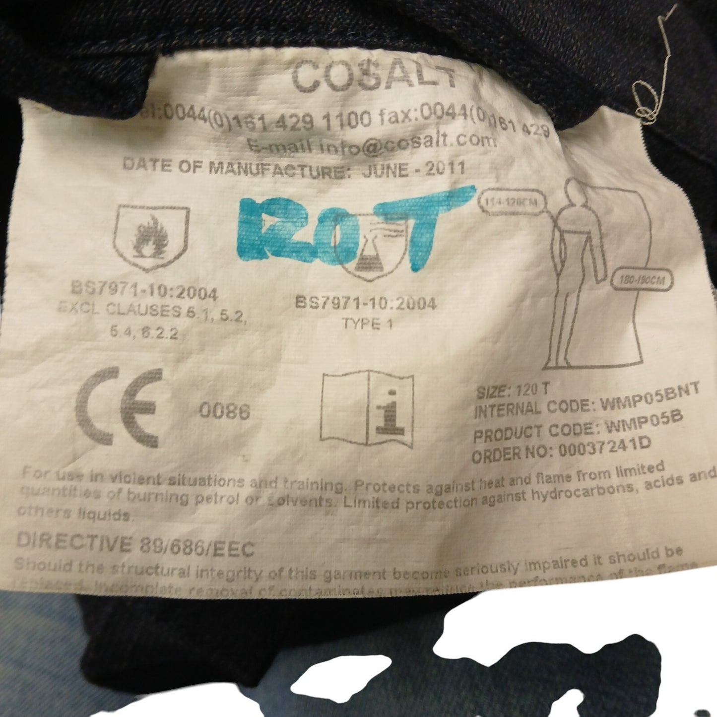 Fire Resistant Jacket Cosalt Ballyclare Navy Blue Flame Retardant Safety Police