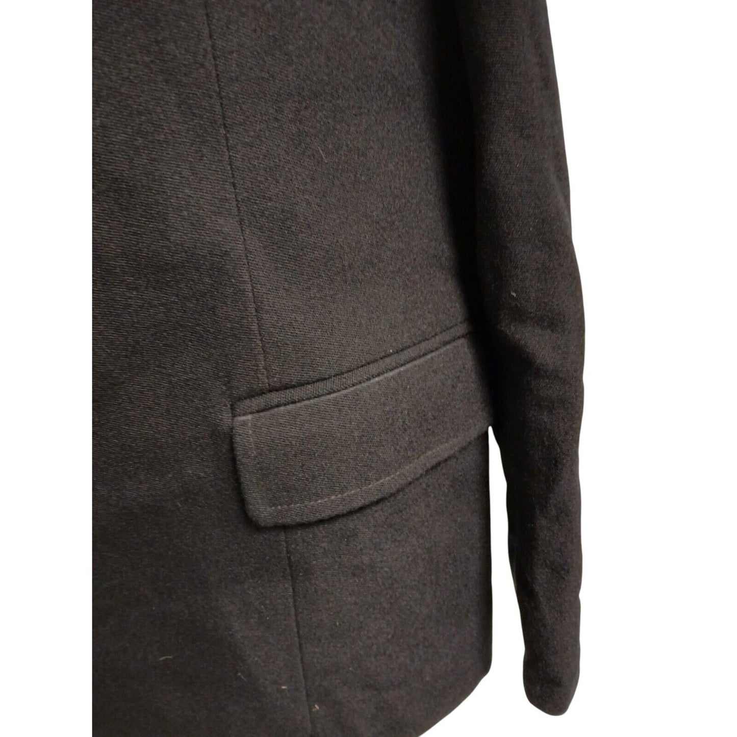 Ladies Vintage Military Tunic Blazer 100% Wool Police Female Dress Jacket Black