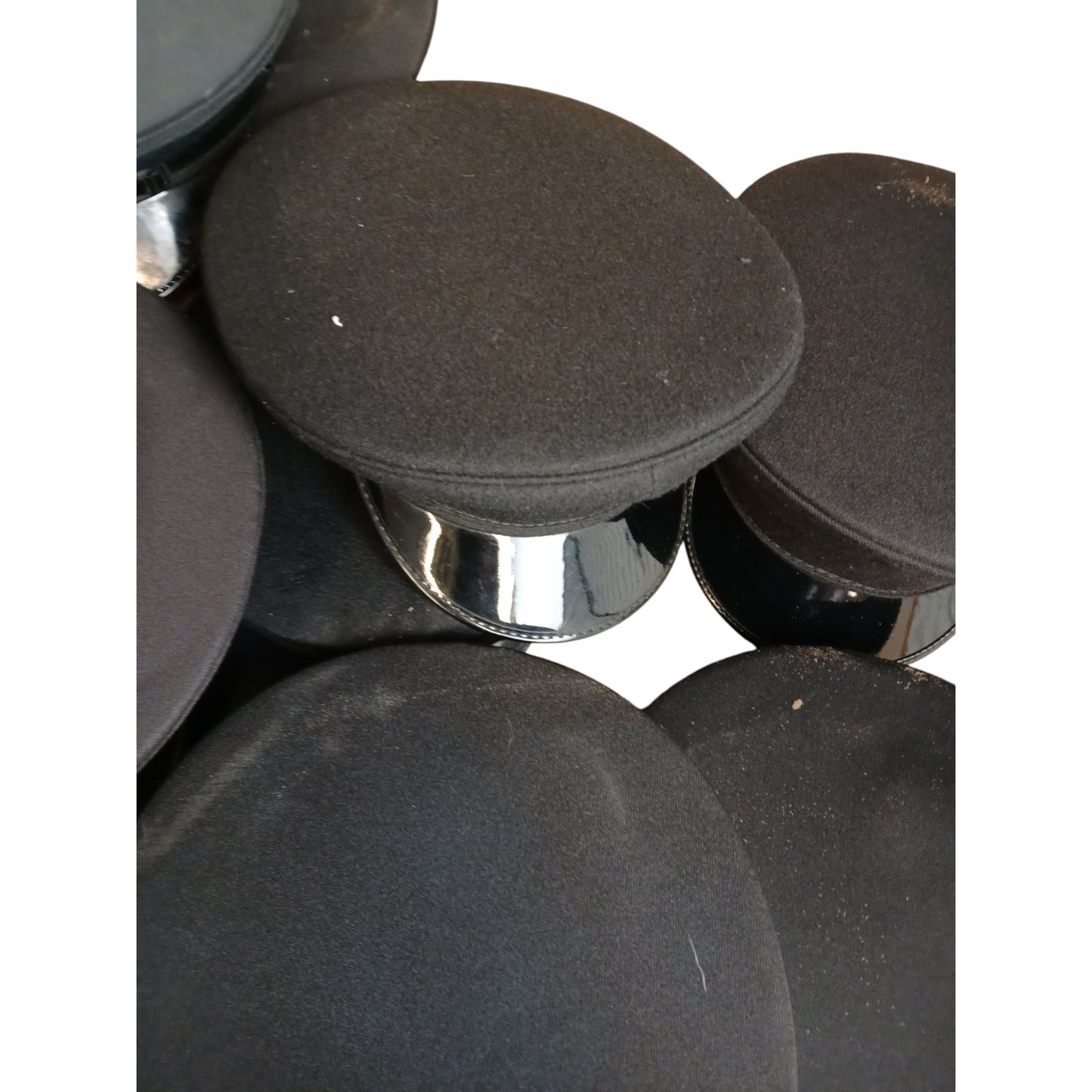 Police Peaked Caps x 10 Bundle Black Ex Police Used Grade B Restoration Upcycle