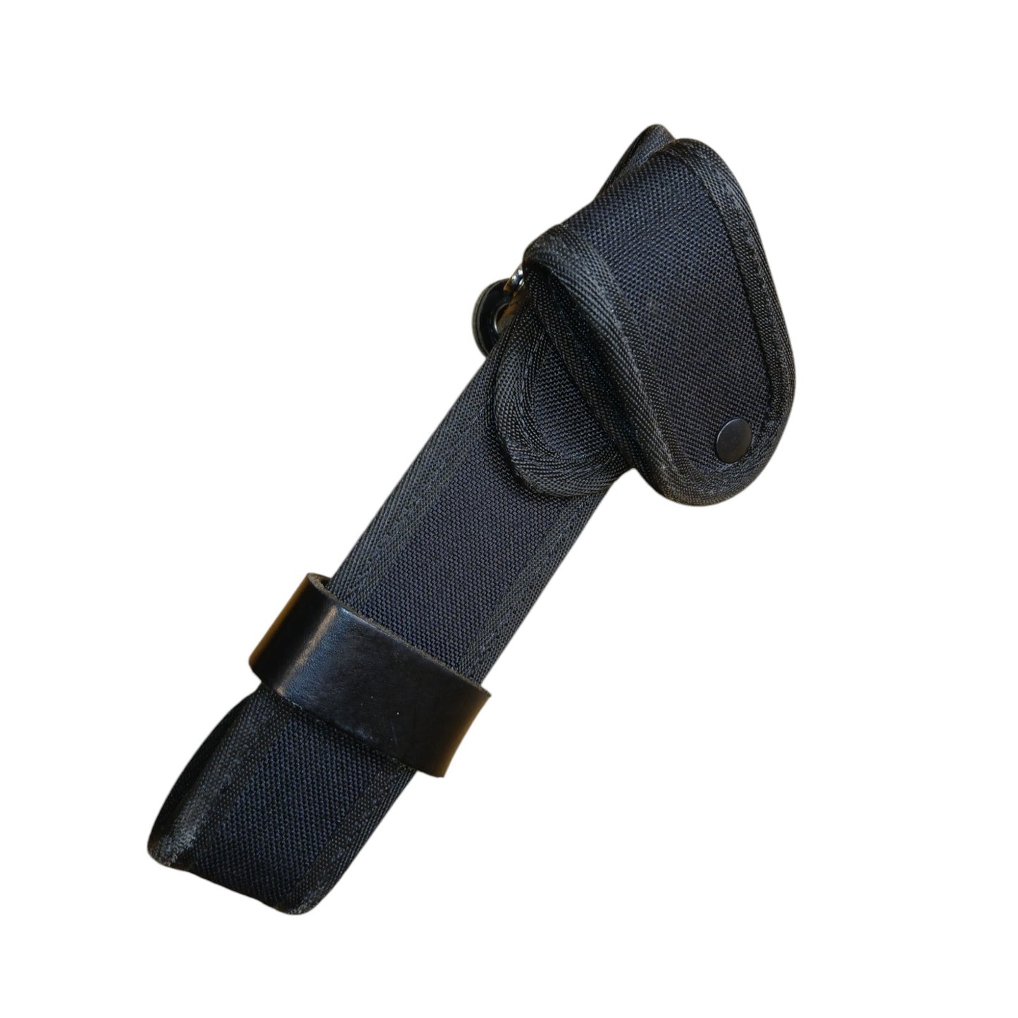 Baton Holder Belt Loop Double Leather Strap 360 Rotation Black Police Security