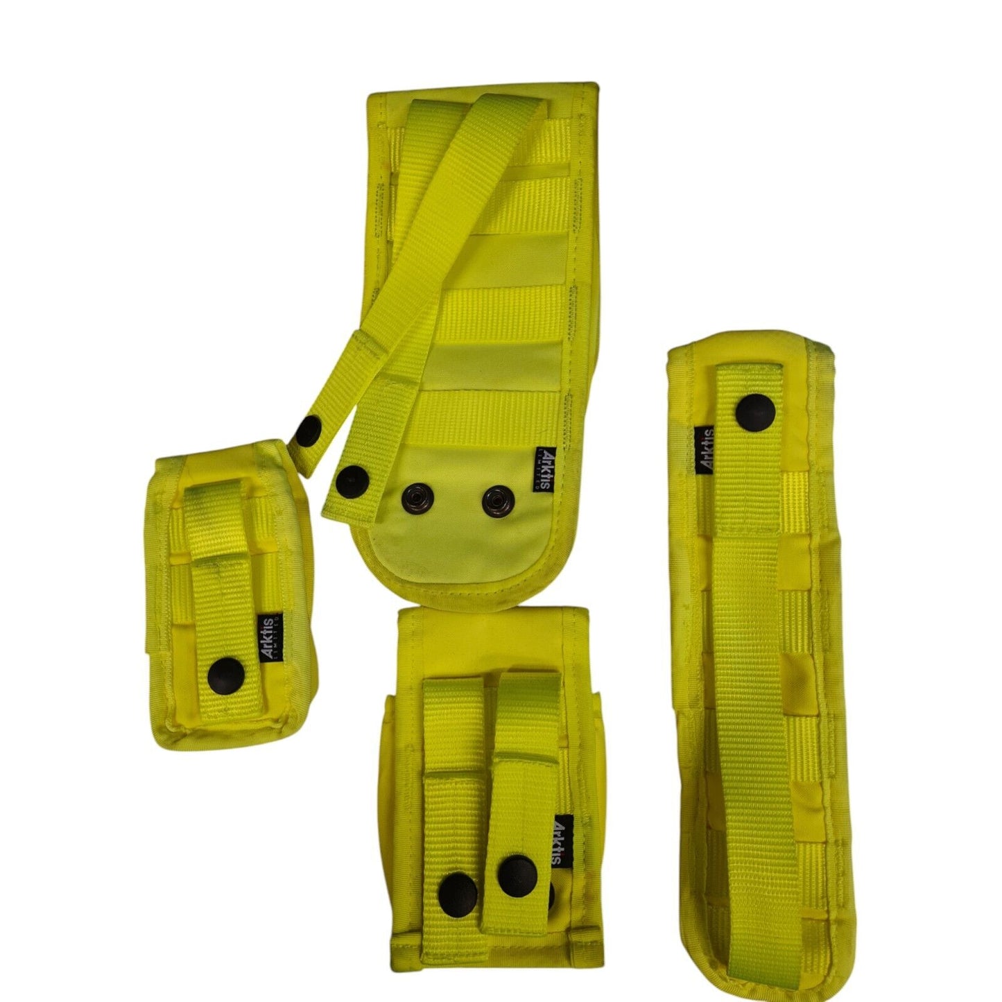 Arktis Molle Hi Vis Hi Viz Yellow Pouches x4 Bundle Ex Police Airsoft Security