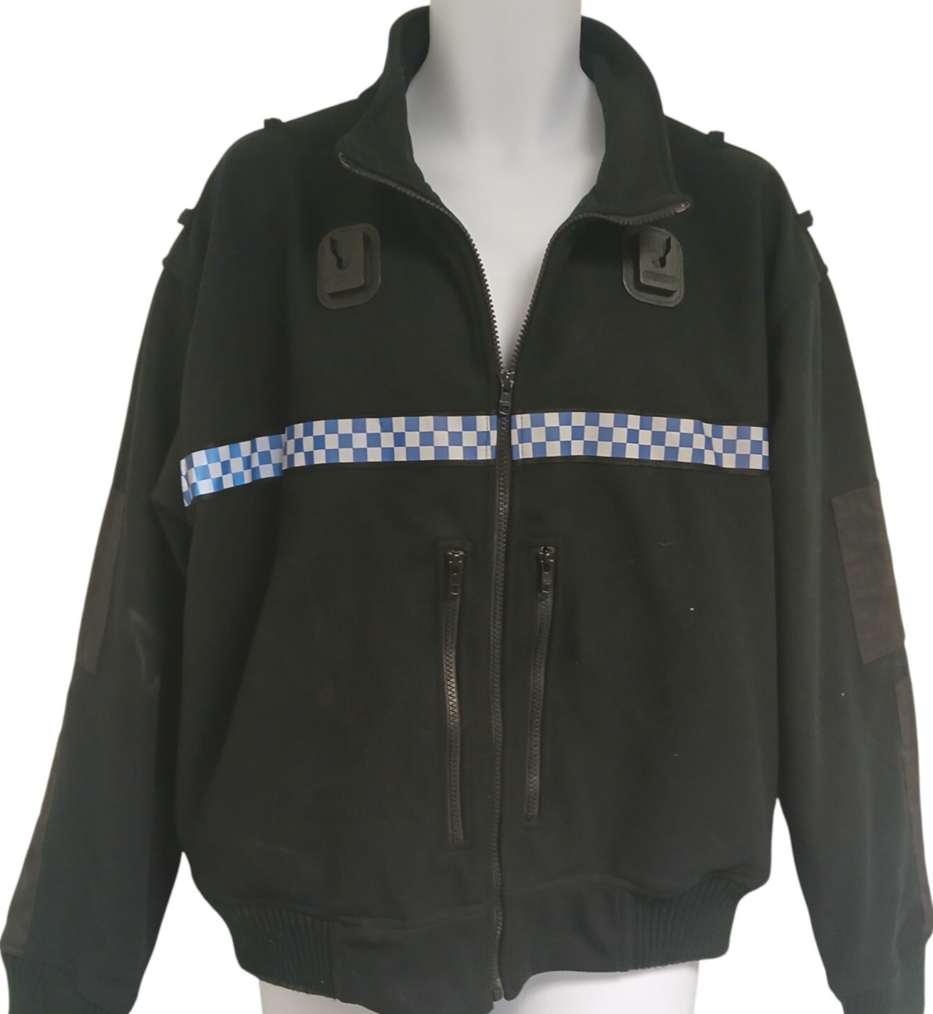Fleece Jacket Police Checked Reflect Klickfast Black Security Cosalt Bomber Coat