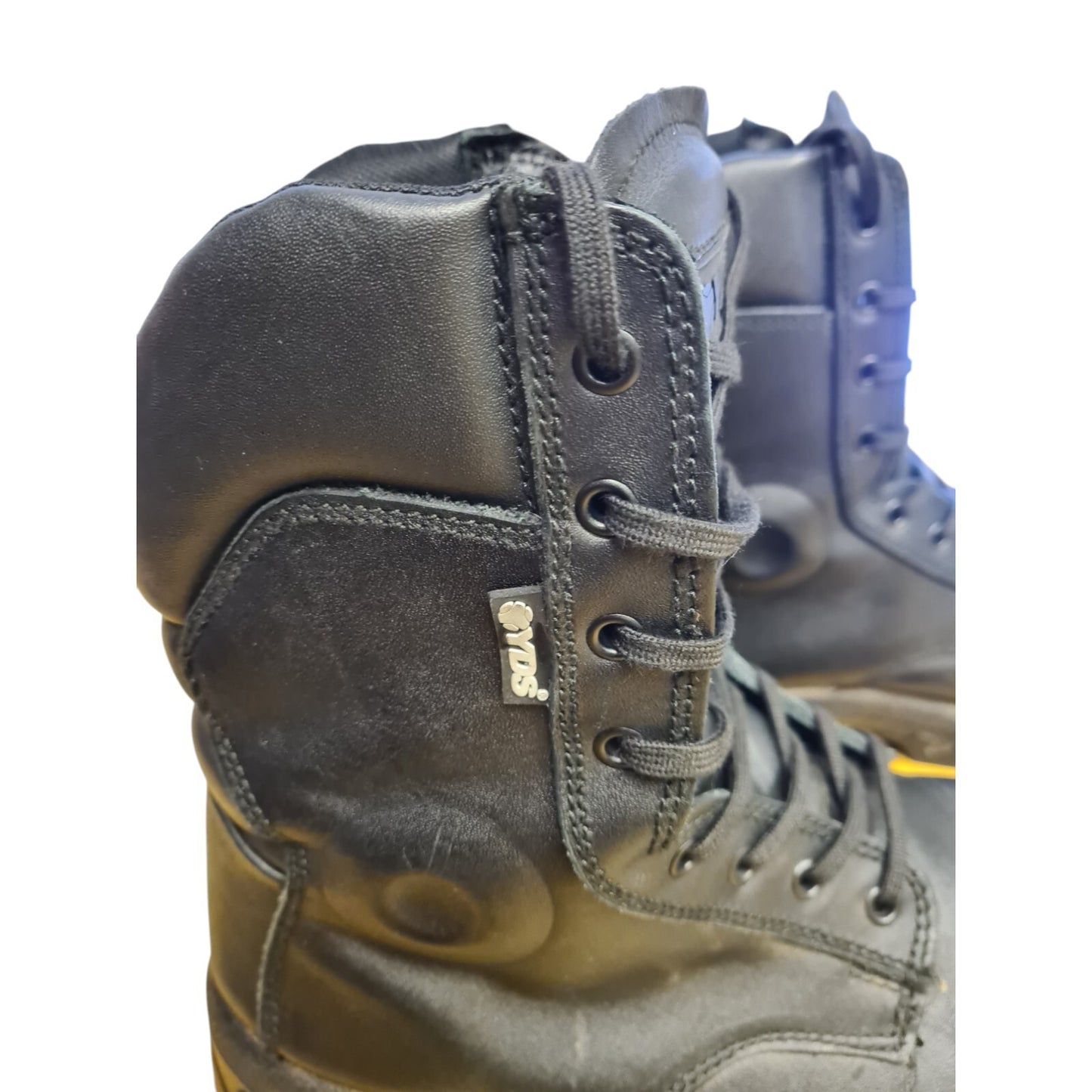 YDS Patrol Boots High Leg Steel Toe Black Leather Security Police Airsoft 6