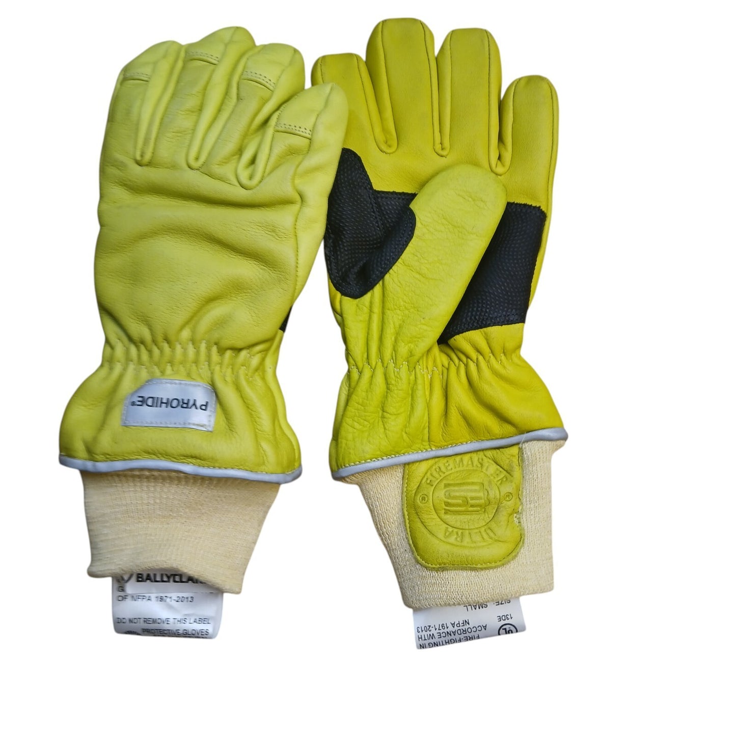 Firemaster Ultra Classic Gloves Pyrohide Leather Ballyclare Small Yellow A Grade