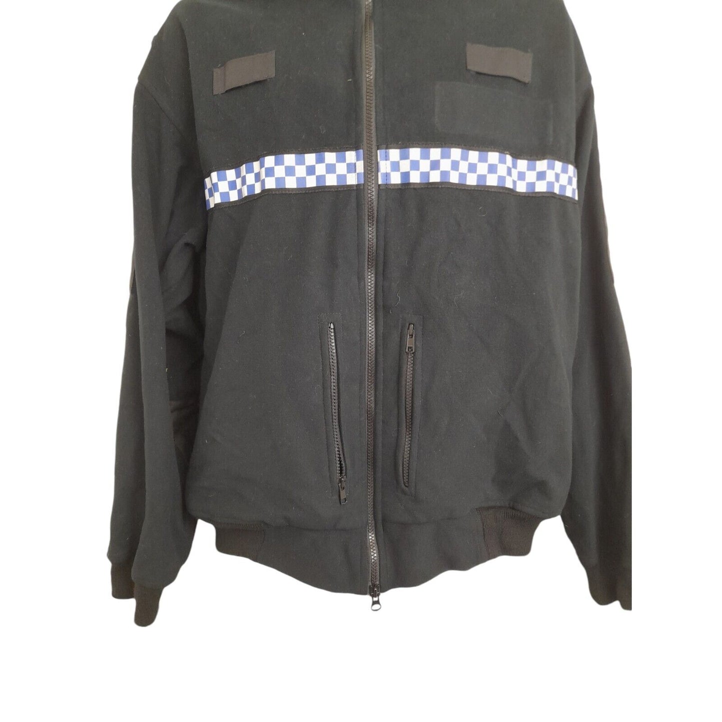 Yaffy Fleece Jacket Windstopper Police Reflective Strip Warm Radio Loop Black