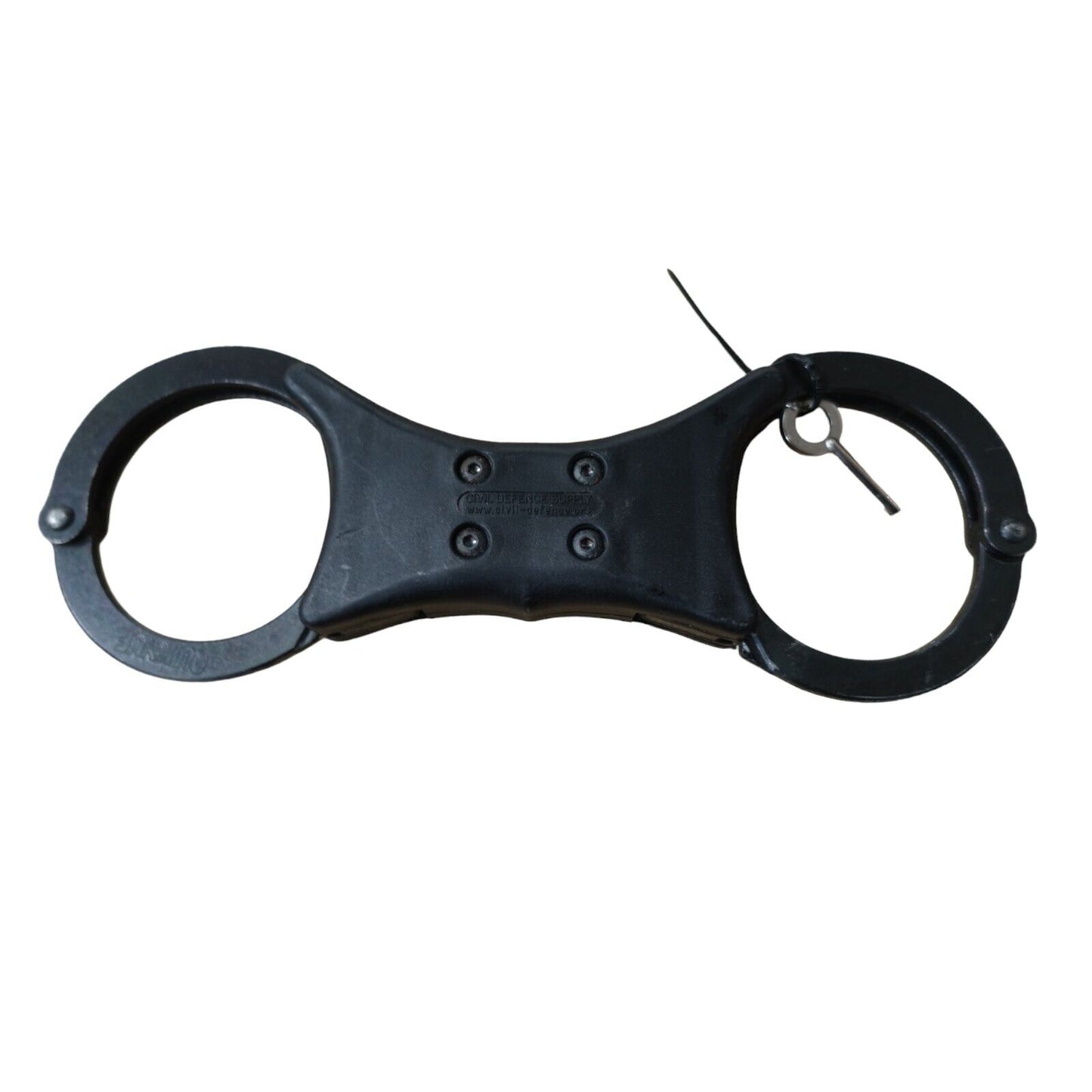 Quik-Kuf Handcuffs Speedcuffs Cuffs Ex Police Rigid Black With 1 Key Like Hiatts