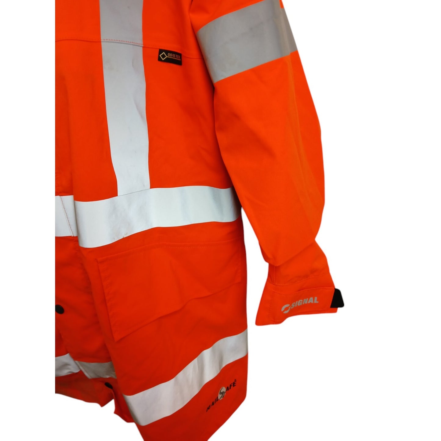 Signal Goretex 3/4 Jacket Hi Vis Hi Viz Waterproof Coat Railway Orange Large