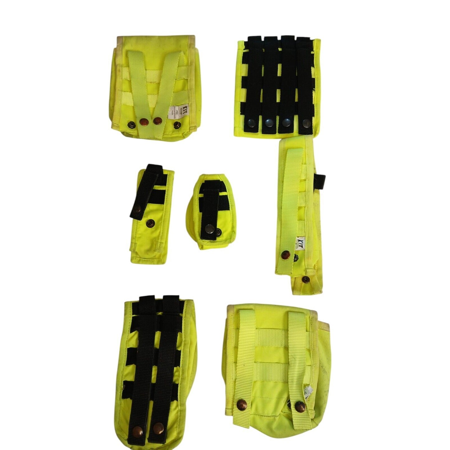 Molle Pouches Hi Viz Pouch x7 Bundle Hi Vis Yellow Ex Police Security Grade B