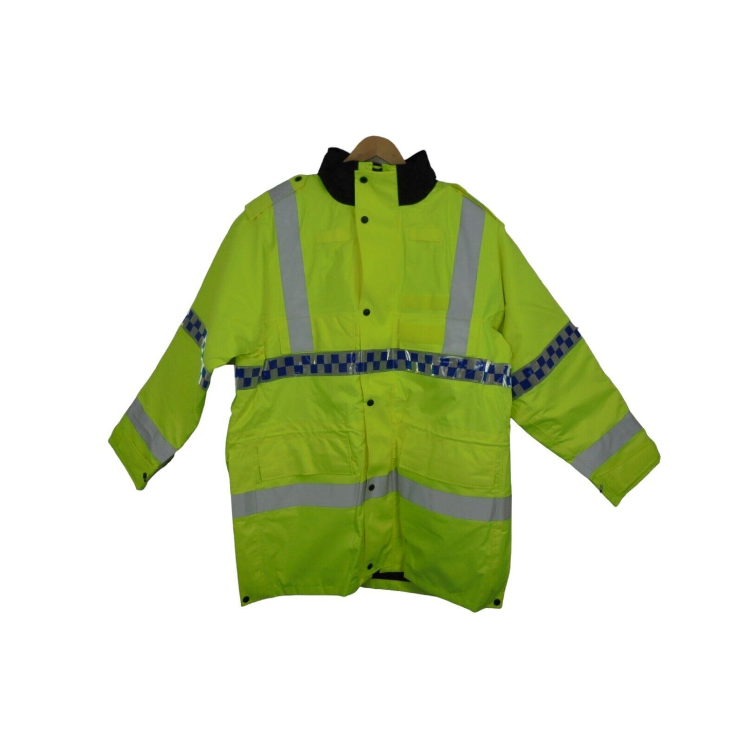 Hi Viz Jacket 3/4 Length Yaffy Waterproof Coat Police Hi Vis Security Emergency