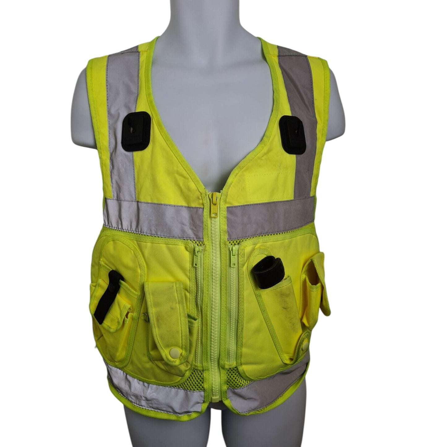 Protec Hi Vis High Viz Yellow Tactical Vest With Pouches M Security Doorman