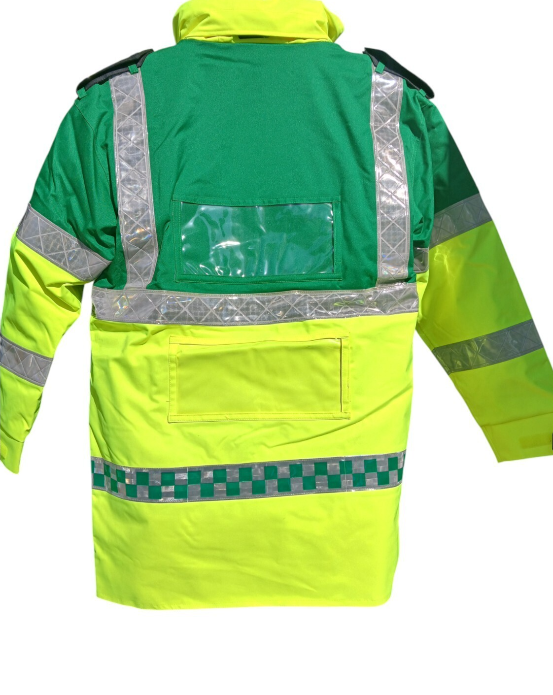 St Johns Ambulance 3/4 Length Jacket Hi Vis Viz Lined Size Medium Green Yellow