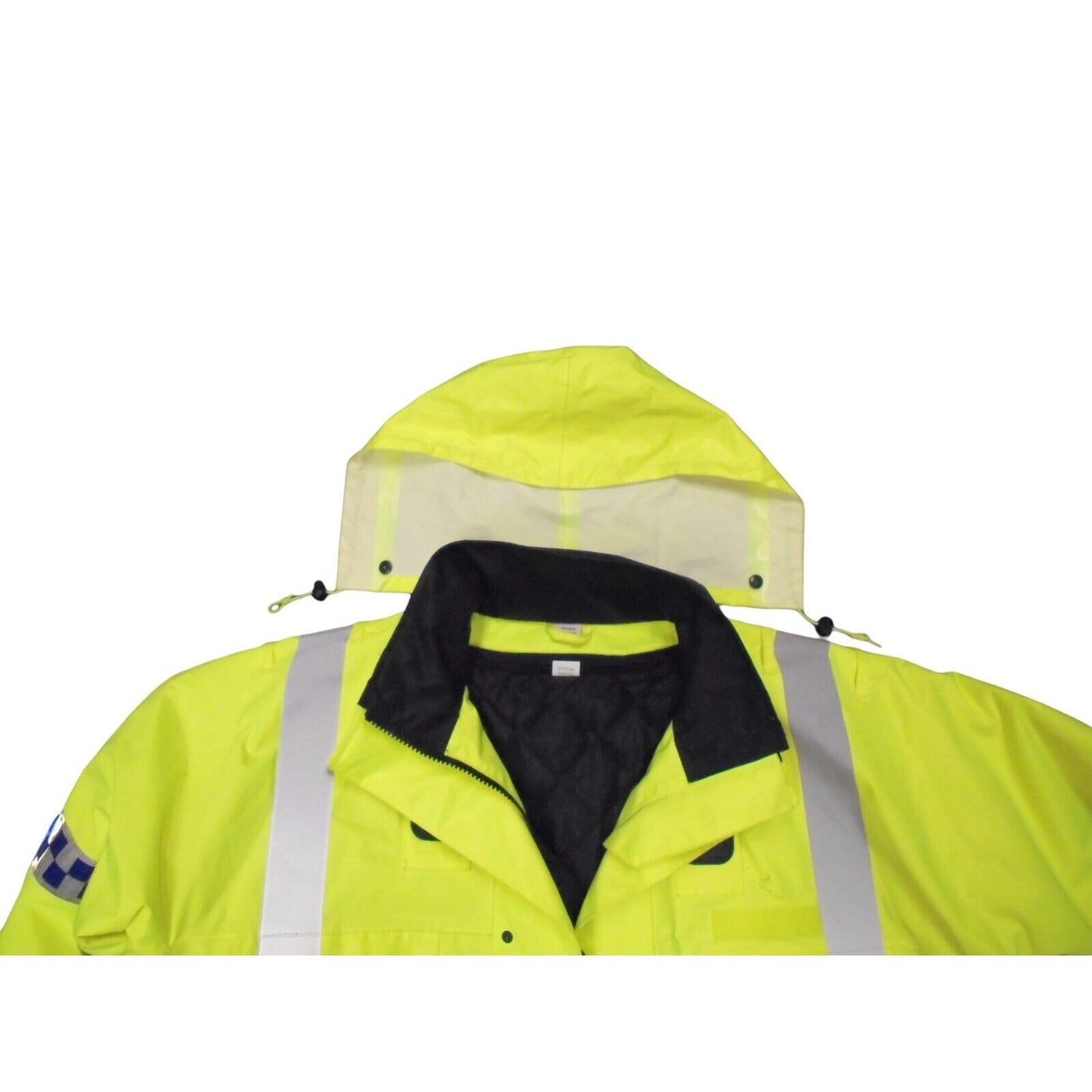 Hi Viz Jacket 3/4 Length Yaffy Waterproof Coat Police Hi Vis Security Emergency