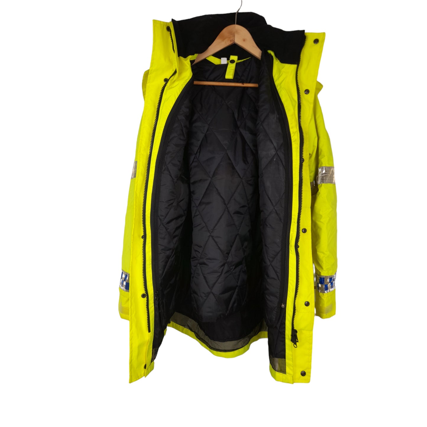 Ex Police Hi Vis 3/4 Length Lined Waterproof Jacket Ilasco Security Emergency
