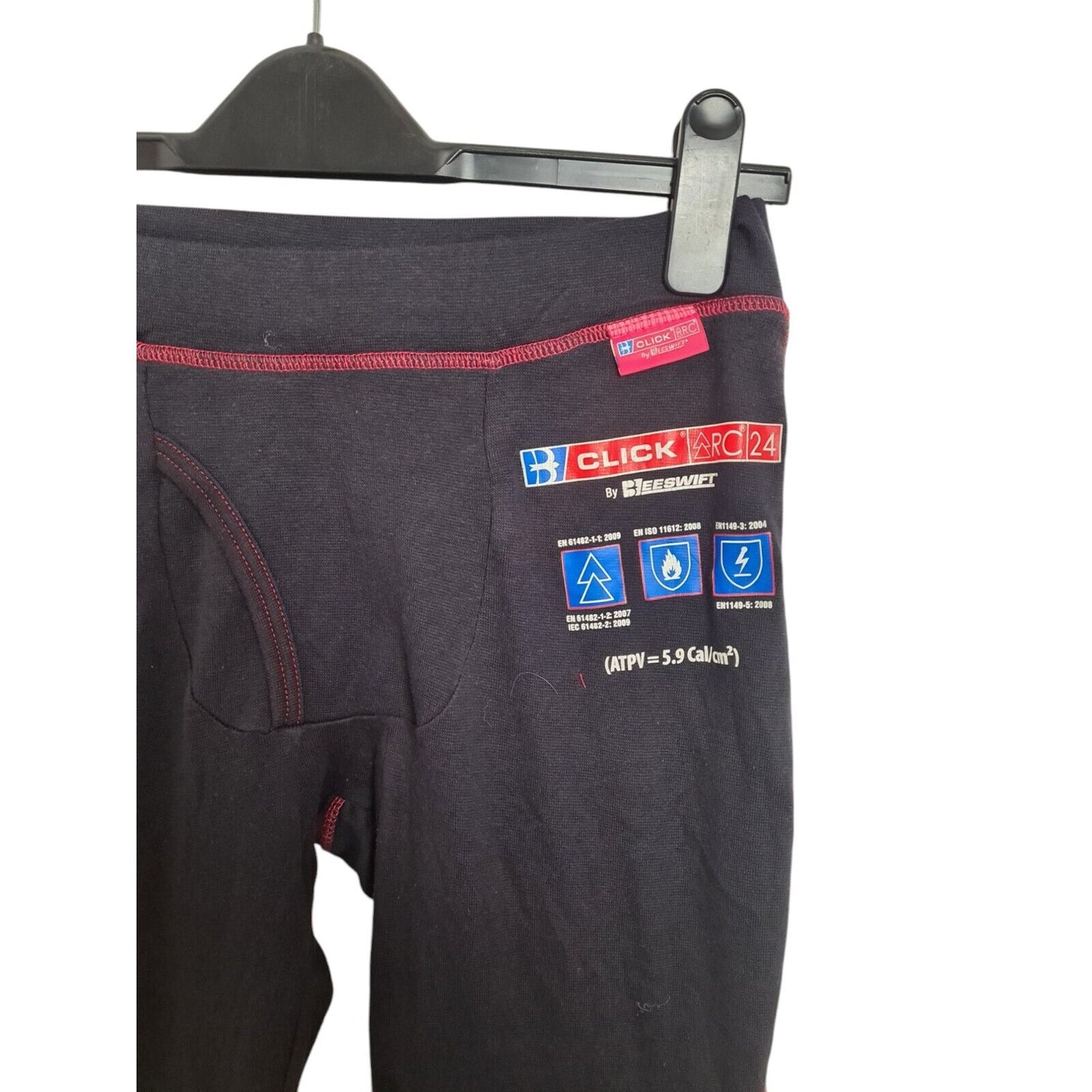 Click ARC Compliant Beeswift Long Johns Thermals Flame Retardant Black-Red Mens