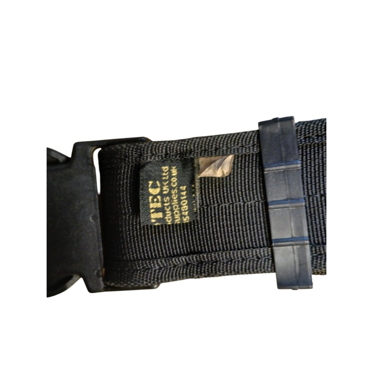 Protec Police Duty Belt With 6 Pouches Attachments Black Security Webbing (J)