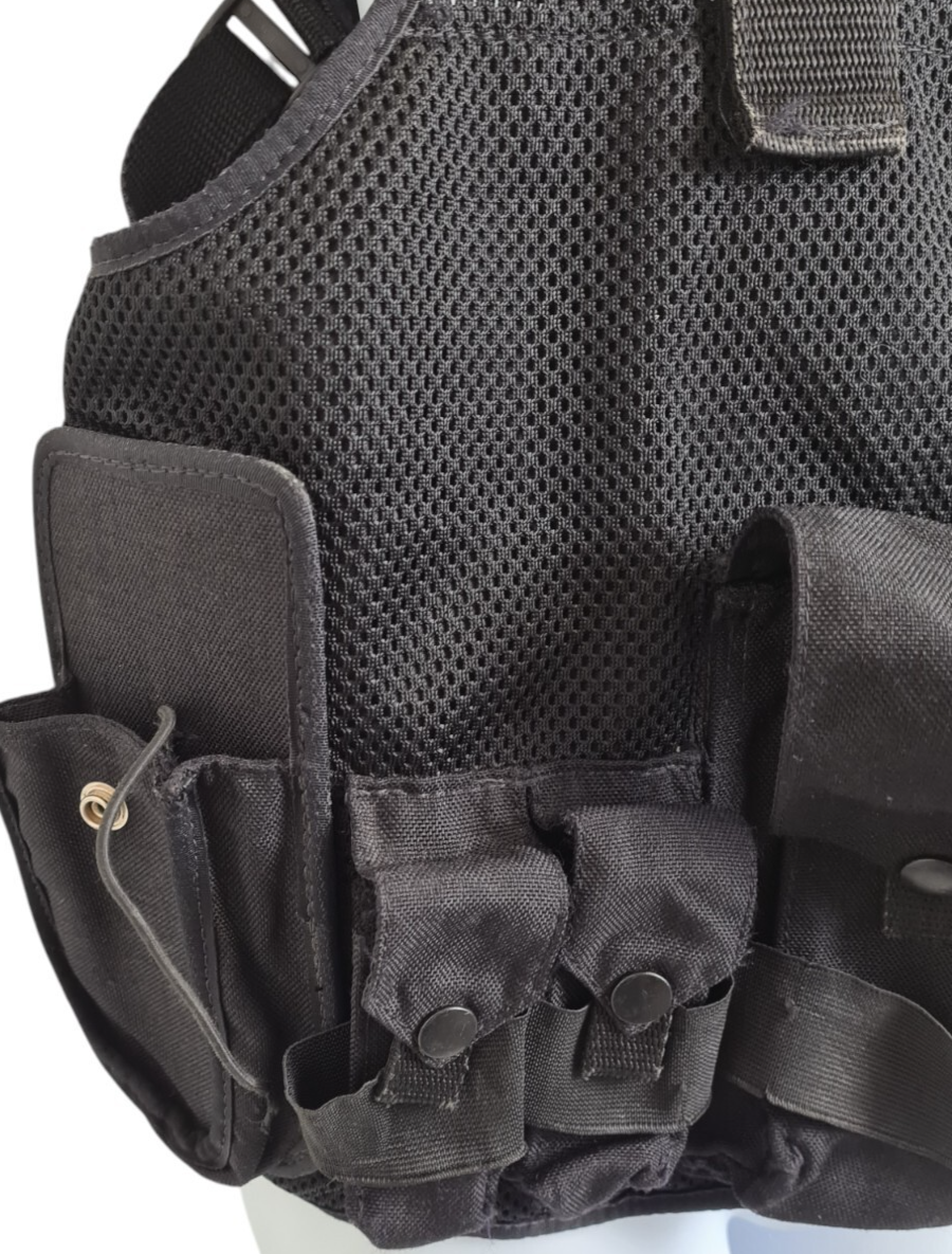 Tactical Vest With Integrated Pouches Adjustable Security Doorman Black Police