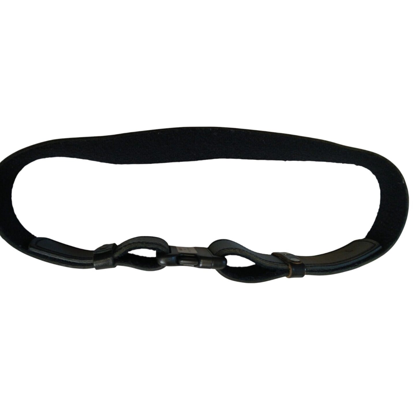 Black Leather Duty Belt Hook & Loop Side Release Buckle 50mm Heavy Utility Riot