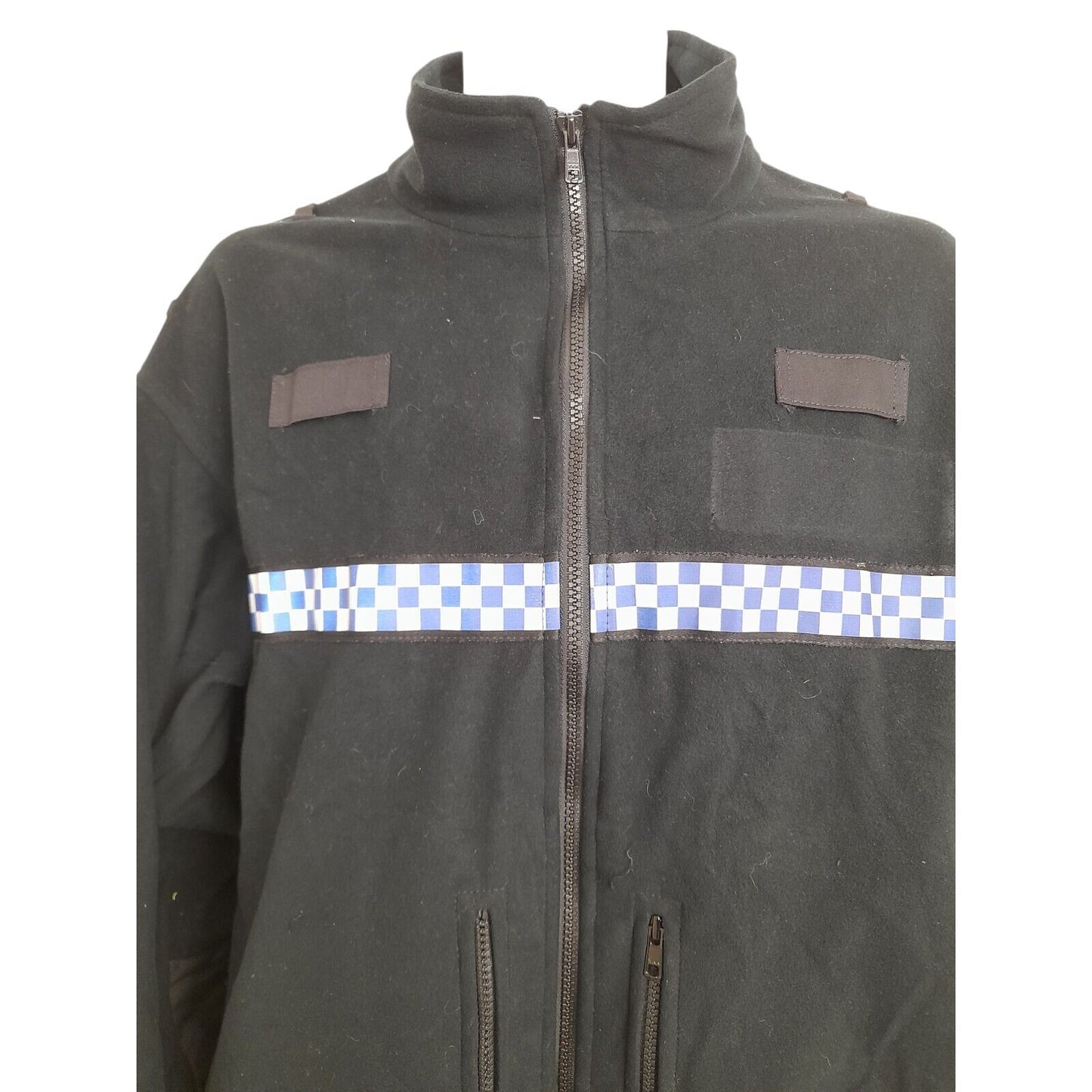 Yaffy Fleece Jacket Windstopper Police Reflective Strip Warm Radio Loop Black