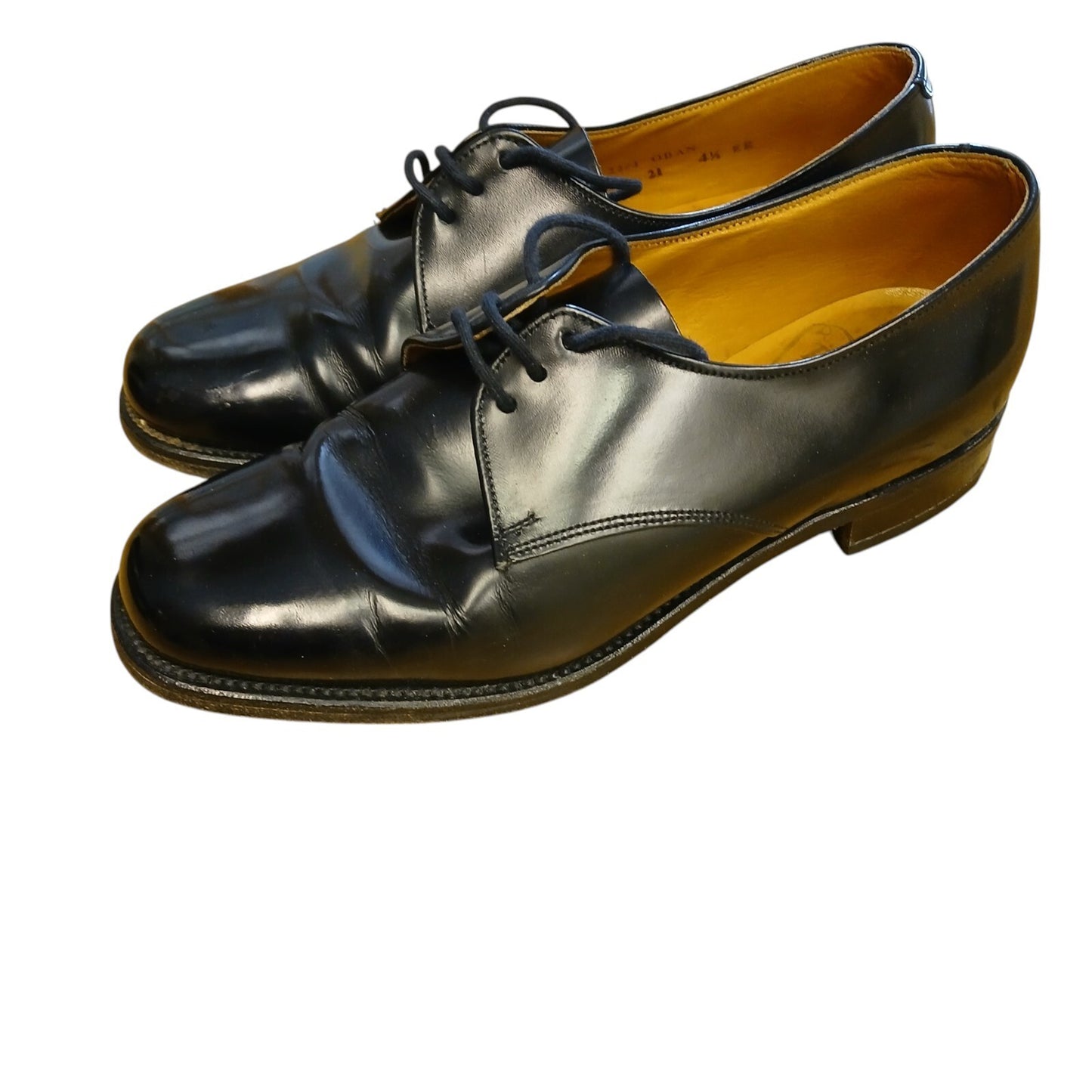 Tecnic Leather Dress Shoes Ex Police Black Lace Up Square Toe Size 4.5 Parade