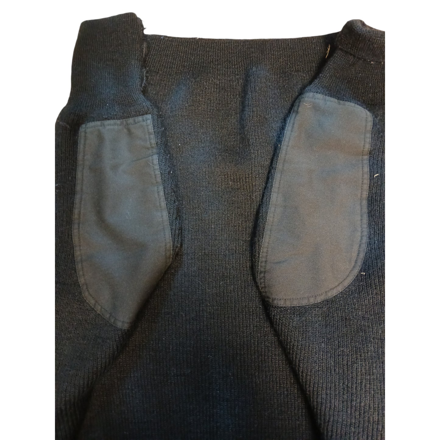 Woolly Pully Jumper V Neck 80% Wool Security Black Fishing Farmer Ex Police