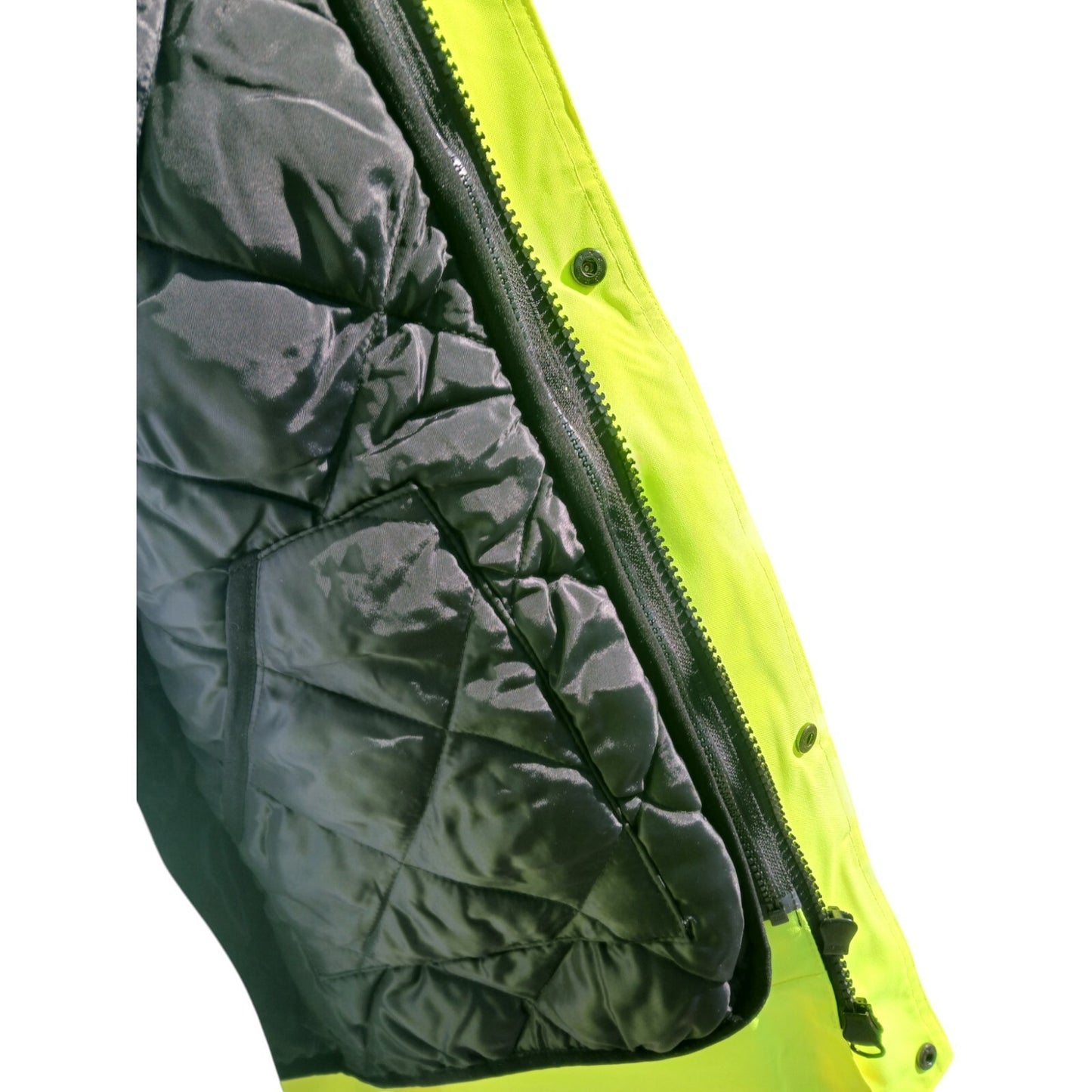 St Johns Ambulance 3/4 Length Jacket Hi Vis Viz Lined Size Medium Green Yellow