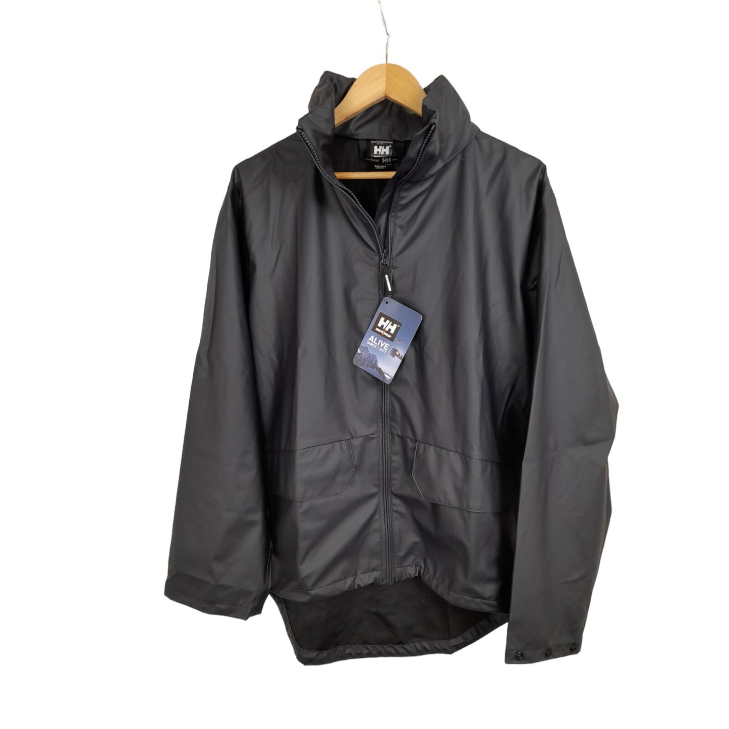 Helly Hansen Voss Jacket 70180 Workwear Hooded Waterproof Coat Navy