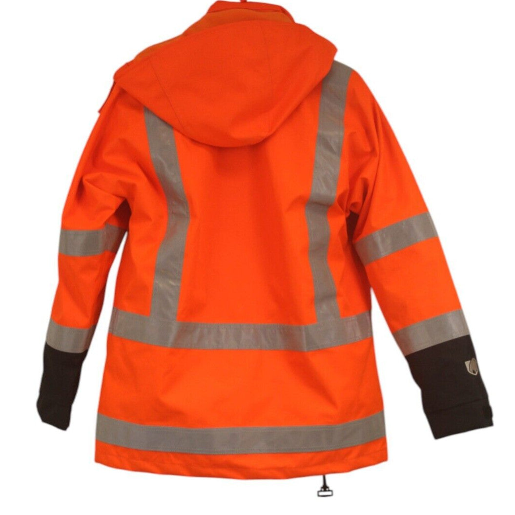 Bison Extreme Jacket 3/4 Hi Viz Vis Coat Sherpa Strata Tek Orange Waterproof