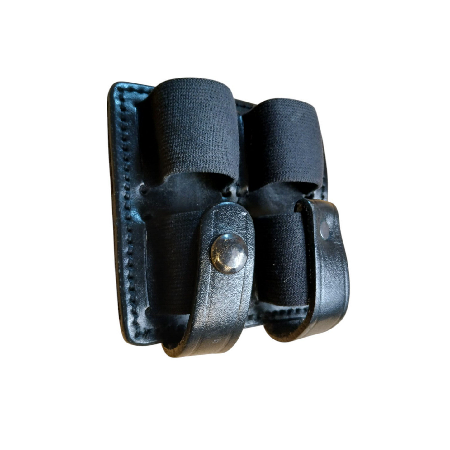 PWL Leather Pouch Belt Loop Holder Utility Black Ex Police Security Webbing